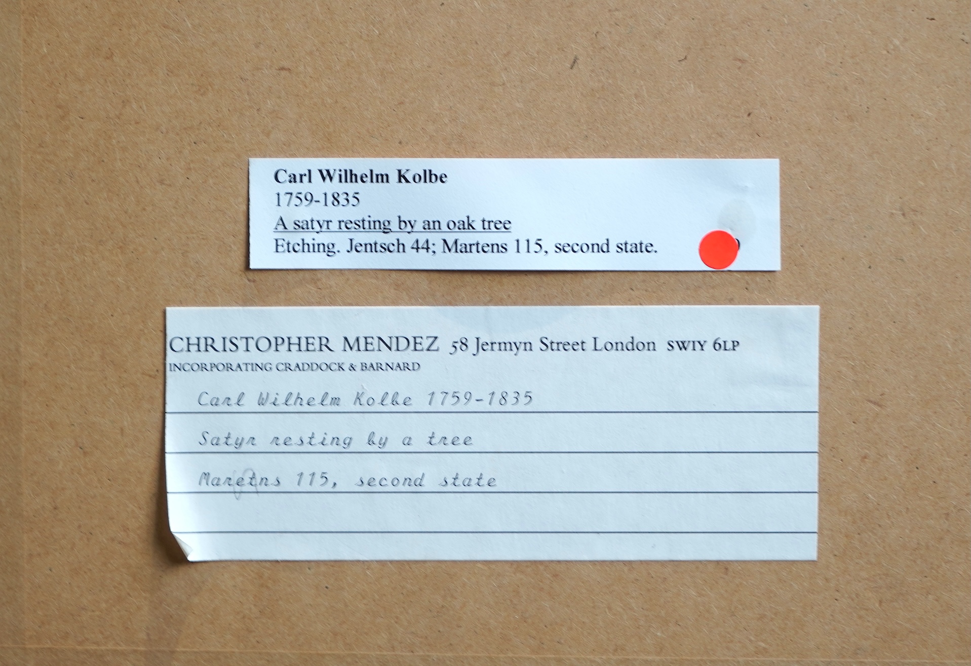 Carl Wilhelm Kolbe the Elder, German 1757-1835, 'Satyr Resting by a Tree' and one other